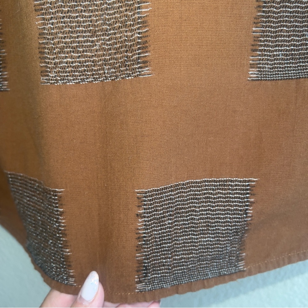 Roolee Brown Black Patchwork Button Back Top Sz S - image 5